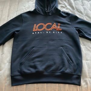H&M Hoodie All Navy blue w/ logo design color orange & white